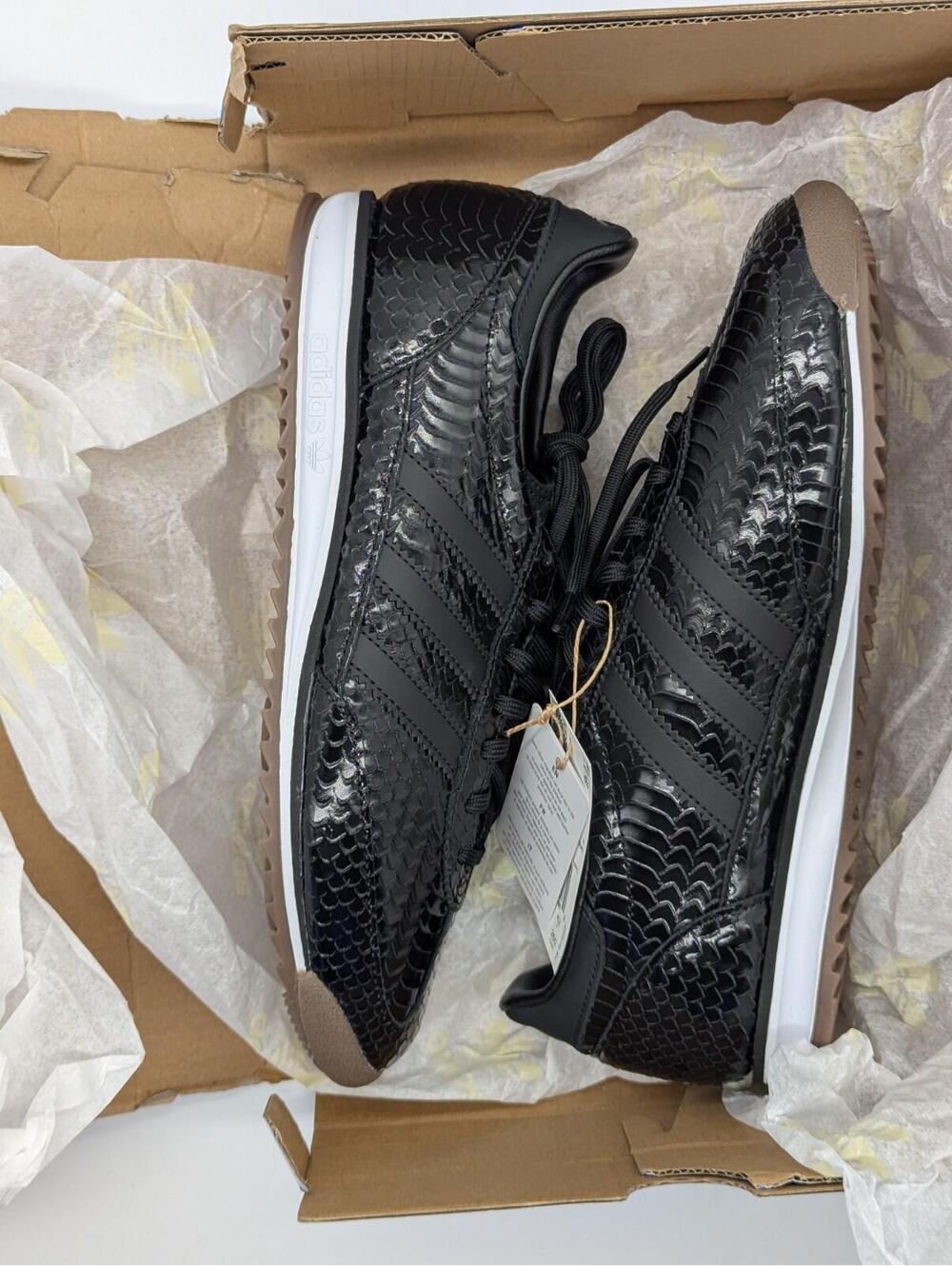 Women's Size 9.5 Adidas SL 72 OG W Black White Snakeskin Sneakers IH9170 New - Picture 8 of 10
